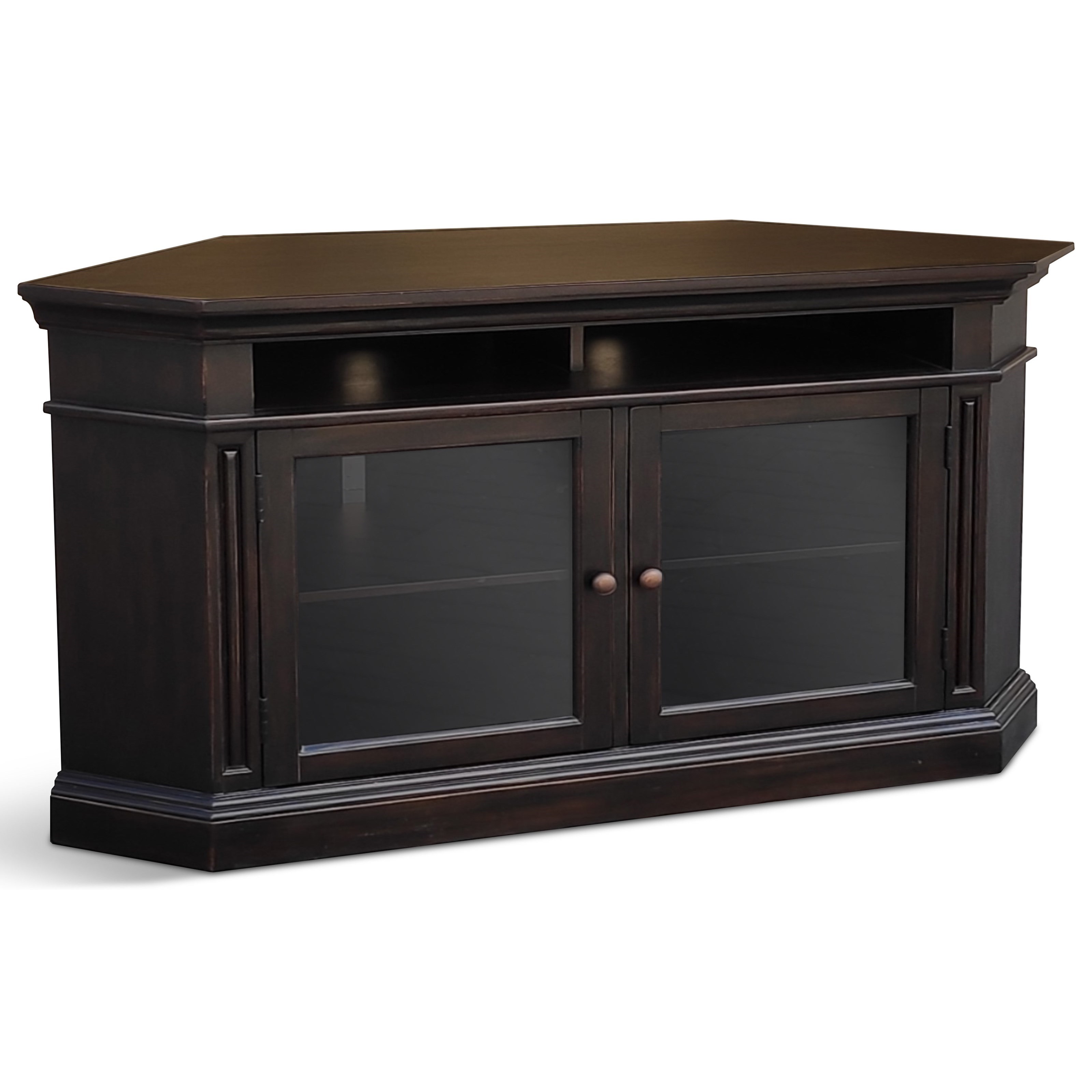 Sunny Designs 3635 Corner TV Stand with Glass Doors Wayside Furniture